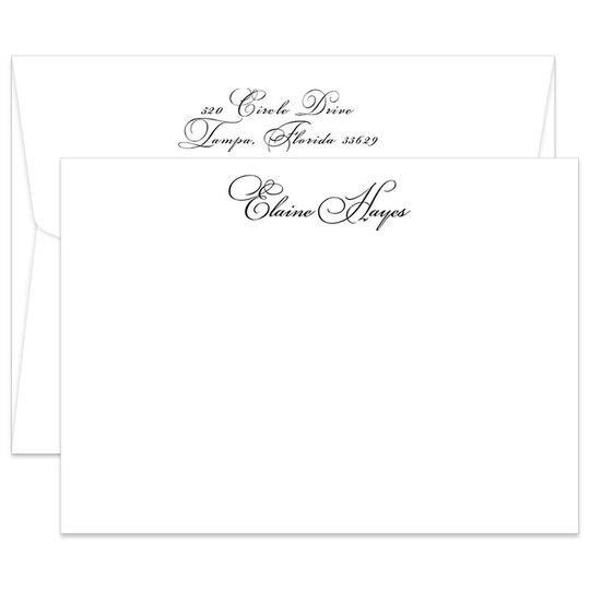 Triple Thick Estate Flat Note Cards - Raised Ink